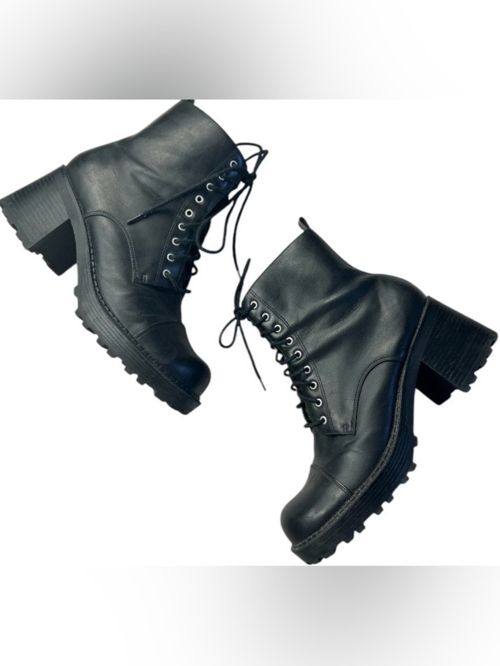vintage LOWER EAST SIDE Platform Y2K Cobat boots- Chunky,  Black, Size 9